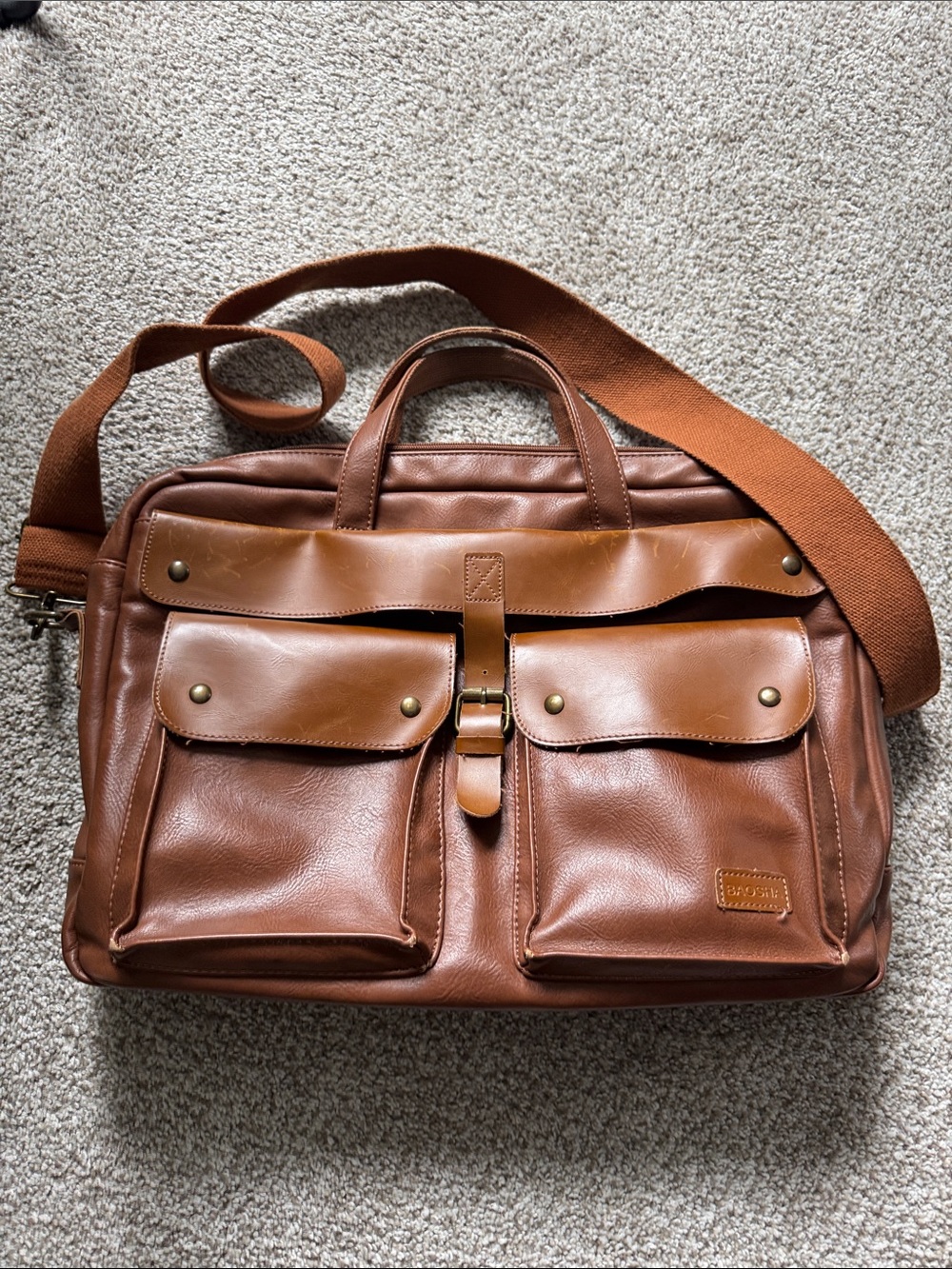 Men's Leather Messenger Bag in Brown - Classic Travel & Work Bag